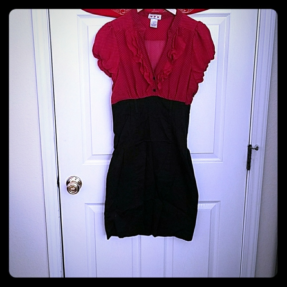 Red and black dress